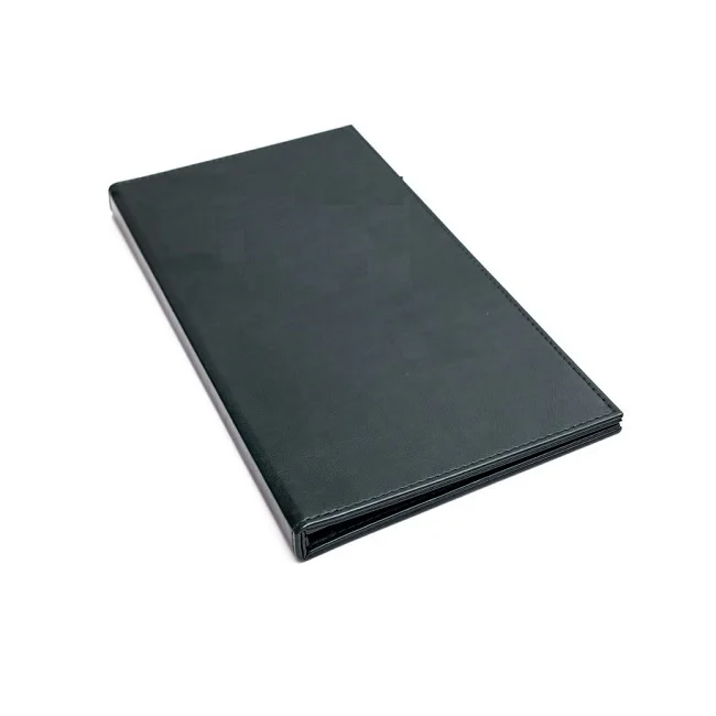 A4 Черная книга меню высокое качество пользовательский дизайн Печать PU мягкая кожа папка для ресторана