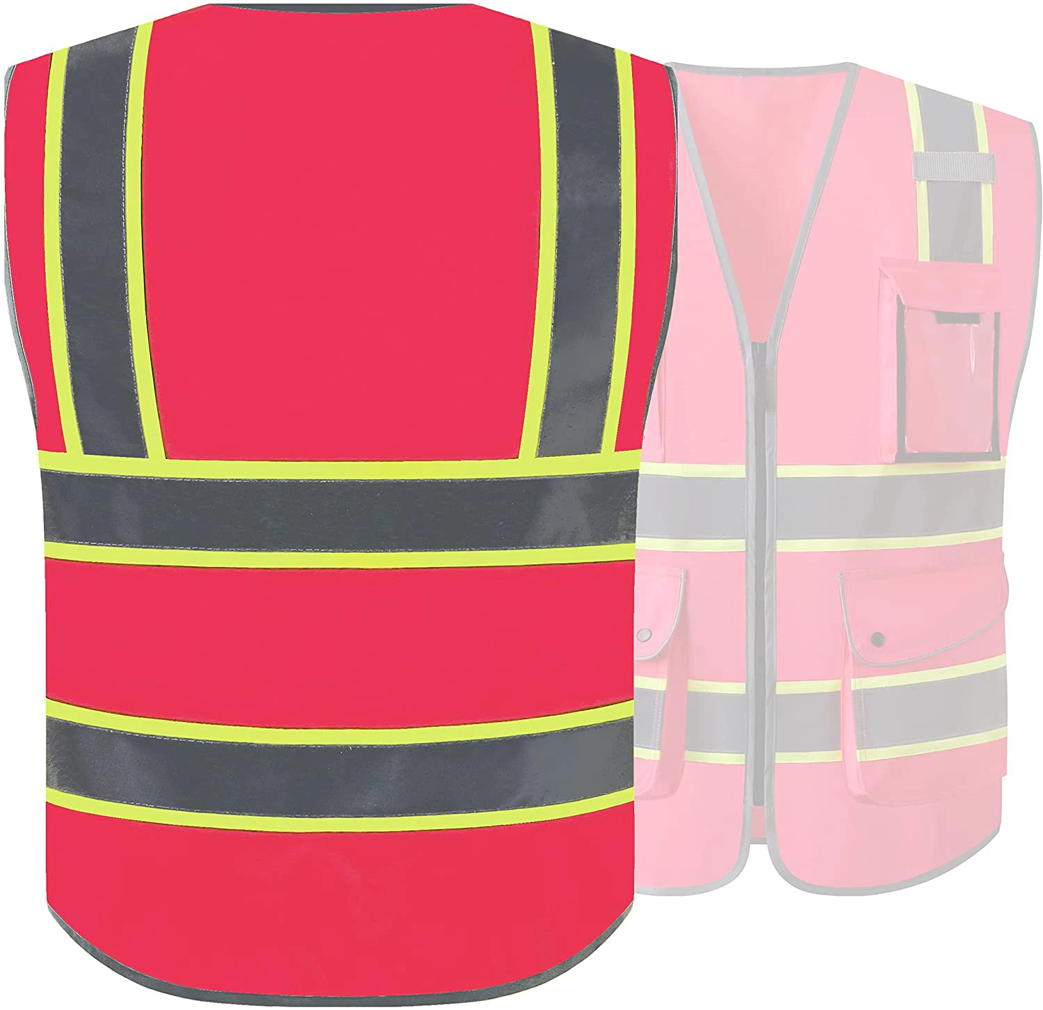 OEM Customized logo high visibility reflector construction work pockets reflective safety vest
