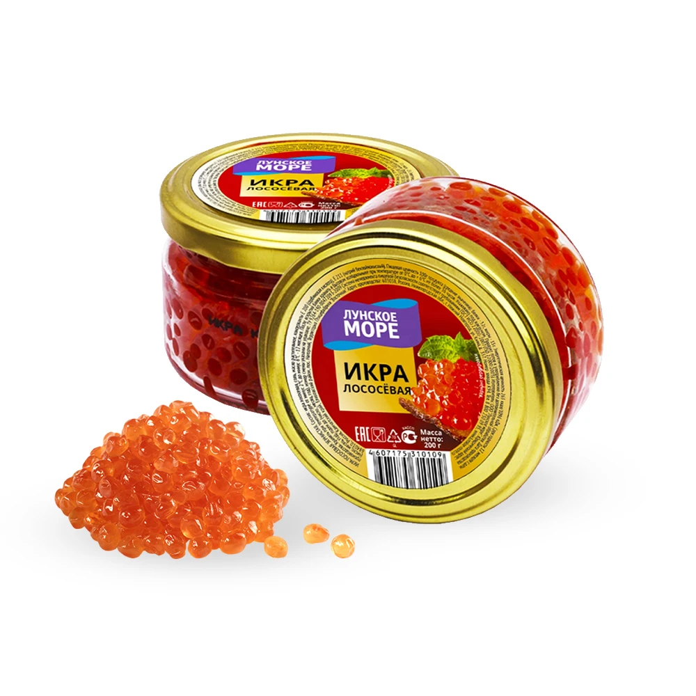 Lunskoe sea Natural 90g Russian Red salmon caviar wholesale