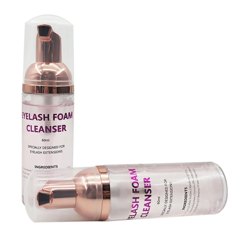 lash cleanser bottle pink Makeup Remover Lash Foam Shampoo for Extensions, Oil, Paraben, Sulfate Free,100% Safe