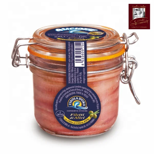 235 g Anchovy Fillets Flat in Olive Oil Giuseppe Verdi Selection Anchovy Made in Italy