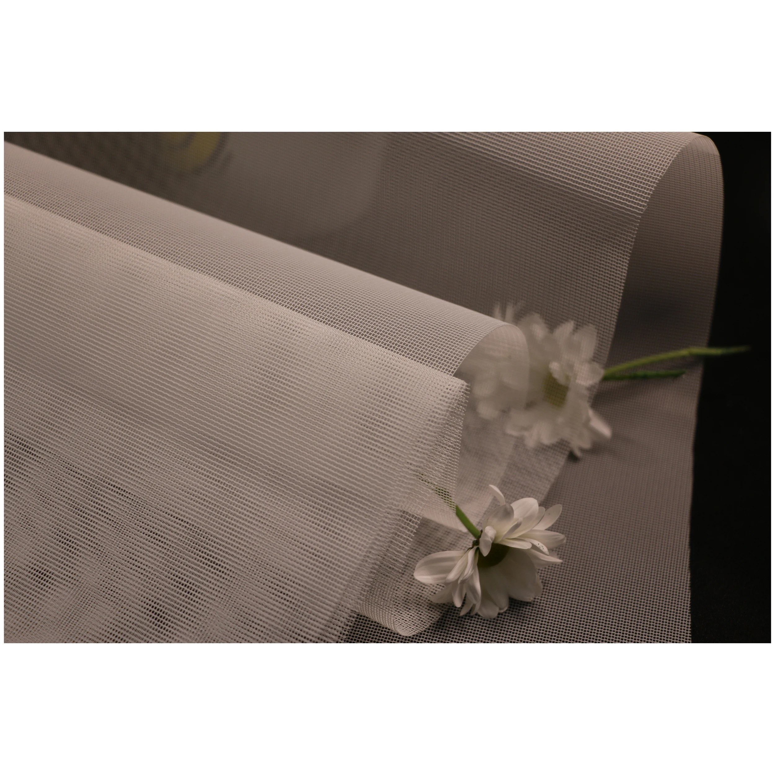 100% (PES) Polyester Bridal Wedding Mesh Square Tulle Mesh Fabric Bridal Tulle 3 Colors 70-77 gsm Wholesale Manufacturer Matte F