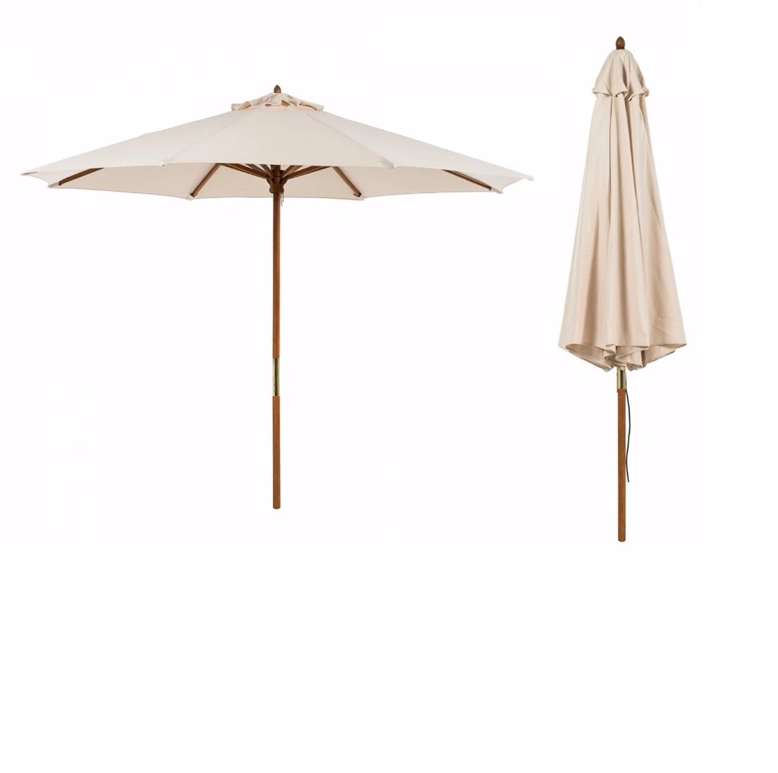 BEST PRICE!! WOODEN UMBRELLA -WITHOUT BASE -OUTDOOR GARDEN ON SALE