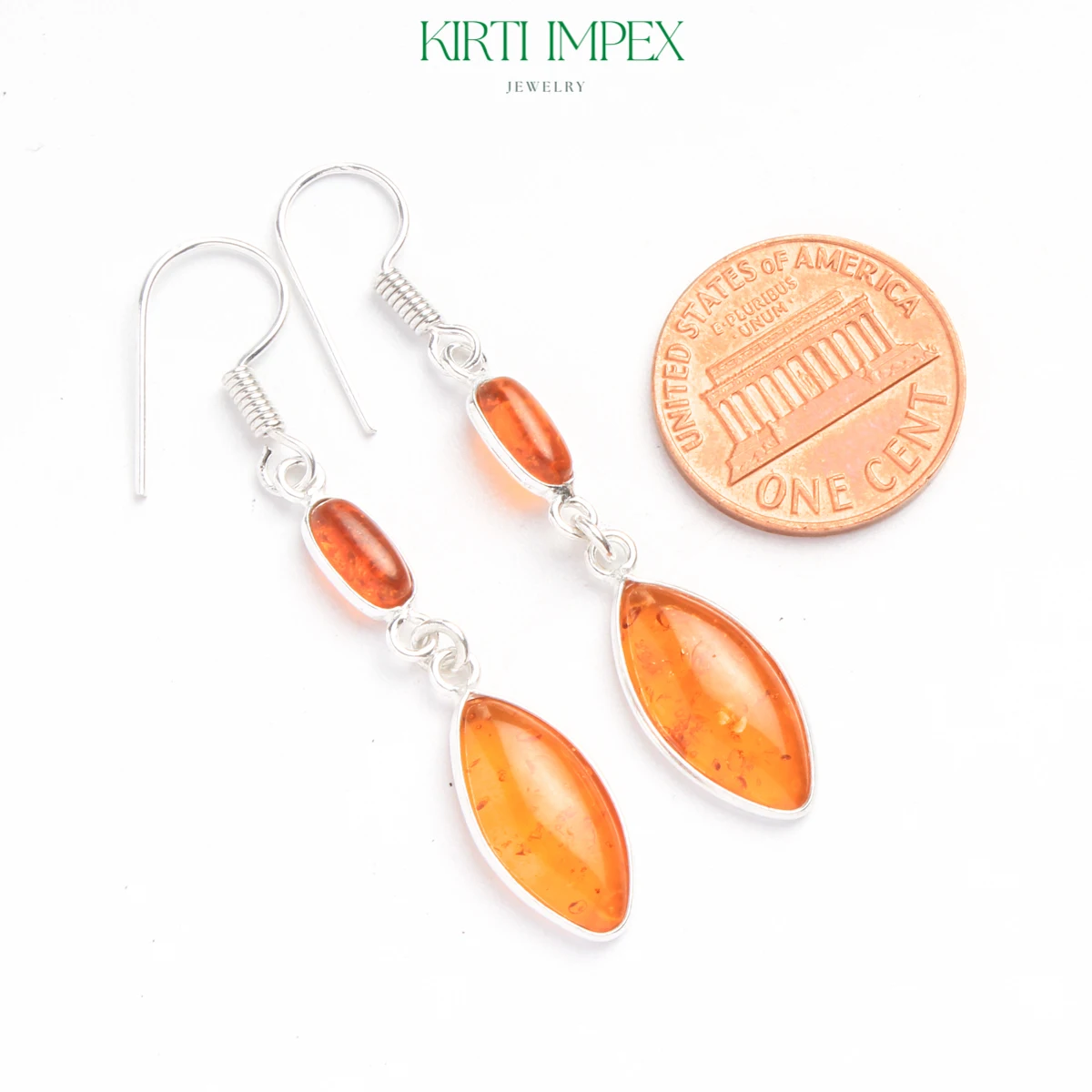 Baltic Amber Earrings Silver Plated Fashion Jewelry Wholesale eBay Hot Selling Summer Boho Jewelry For Women Minimalist Jewelry