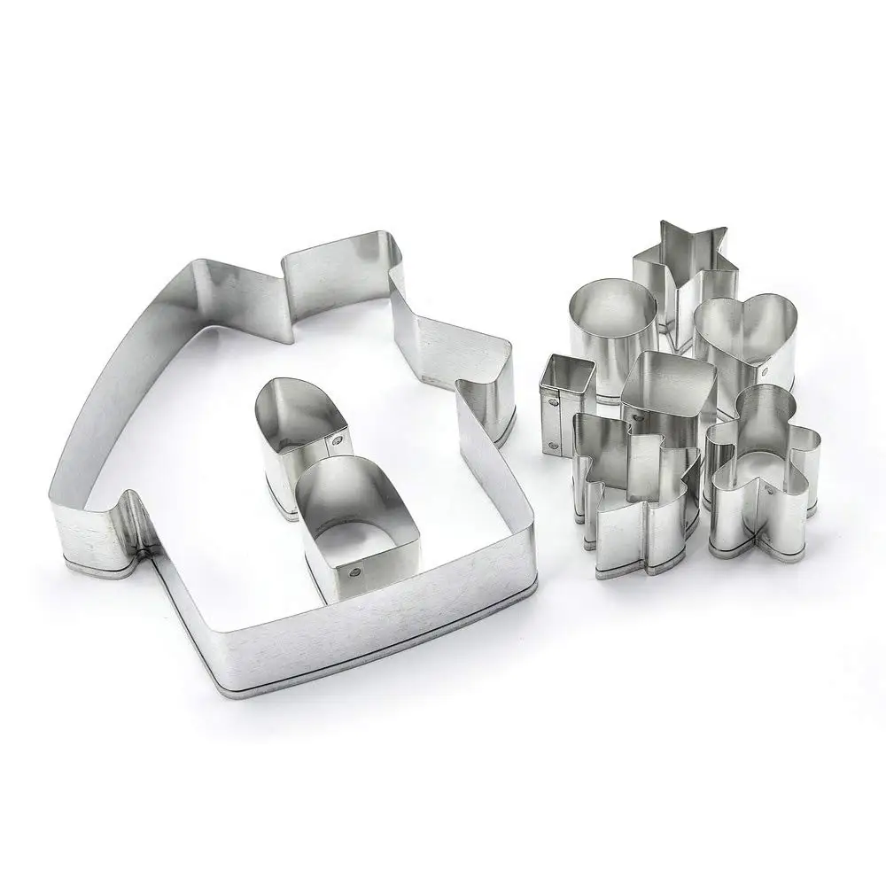 Gingerbread House Cookie Cutters Stainless Steel Metal Different Shapes Baking Moulds for Cakes Biscuits and Cookies