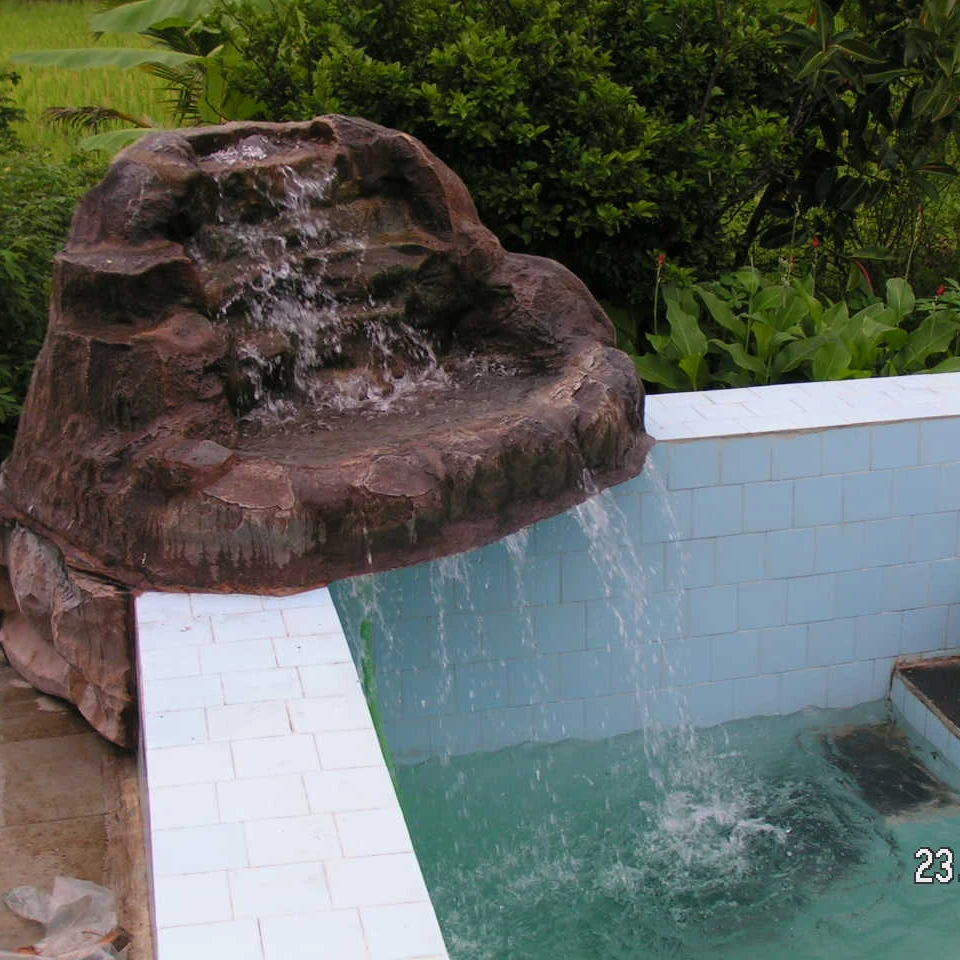 Swimming pool rock waterfall of Fiberglass light weight and unbreakable