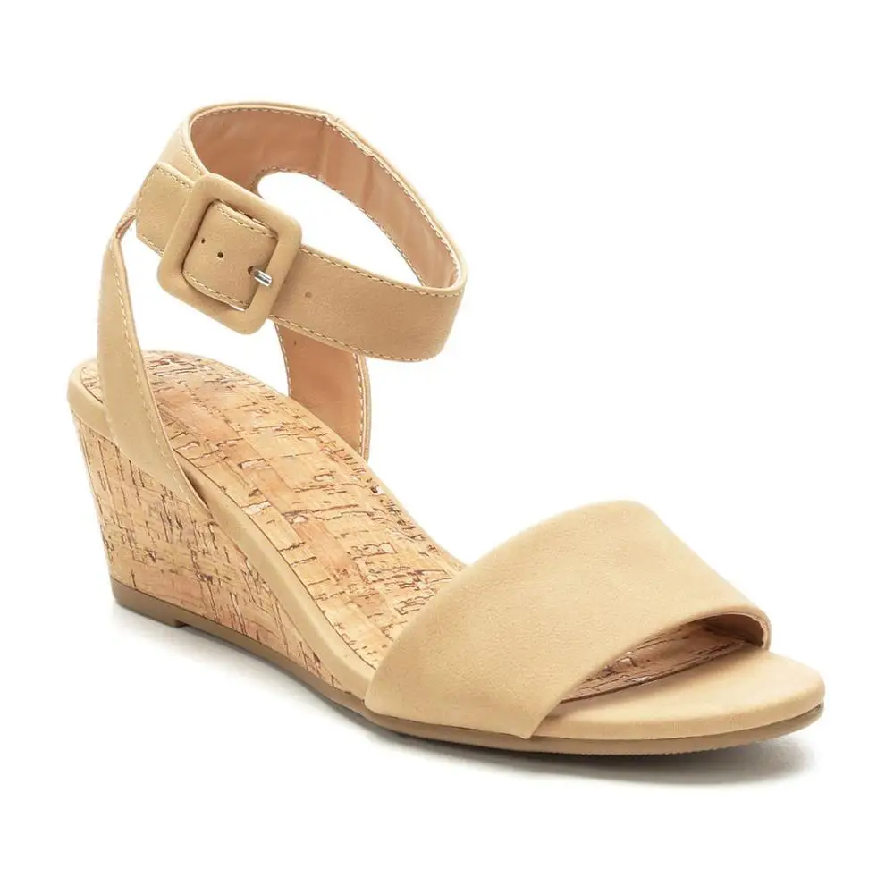 women fancy high fashion heels open toe buckle strap closure  wedges sandals shoes (LAJWG0012)