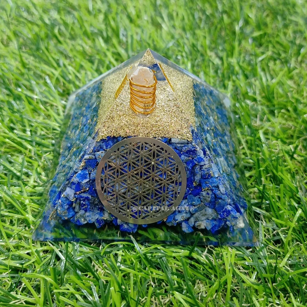 Оптовая продажа пирамида из черного турмалина и селенита оргонита Кристальные пирамиды в стиле Ом