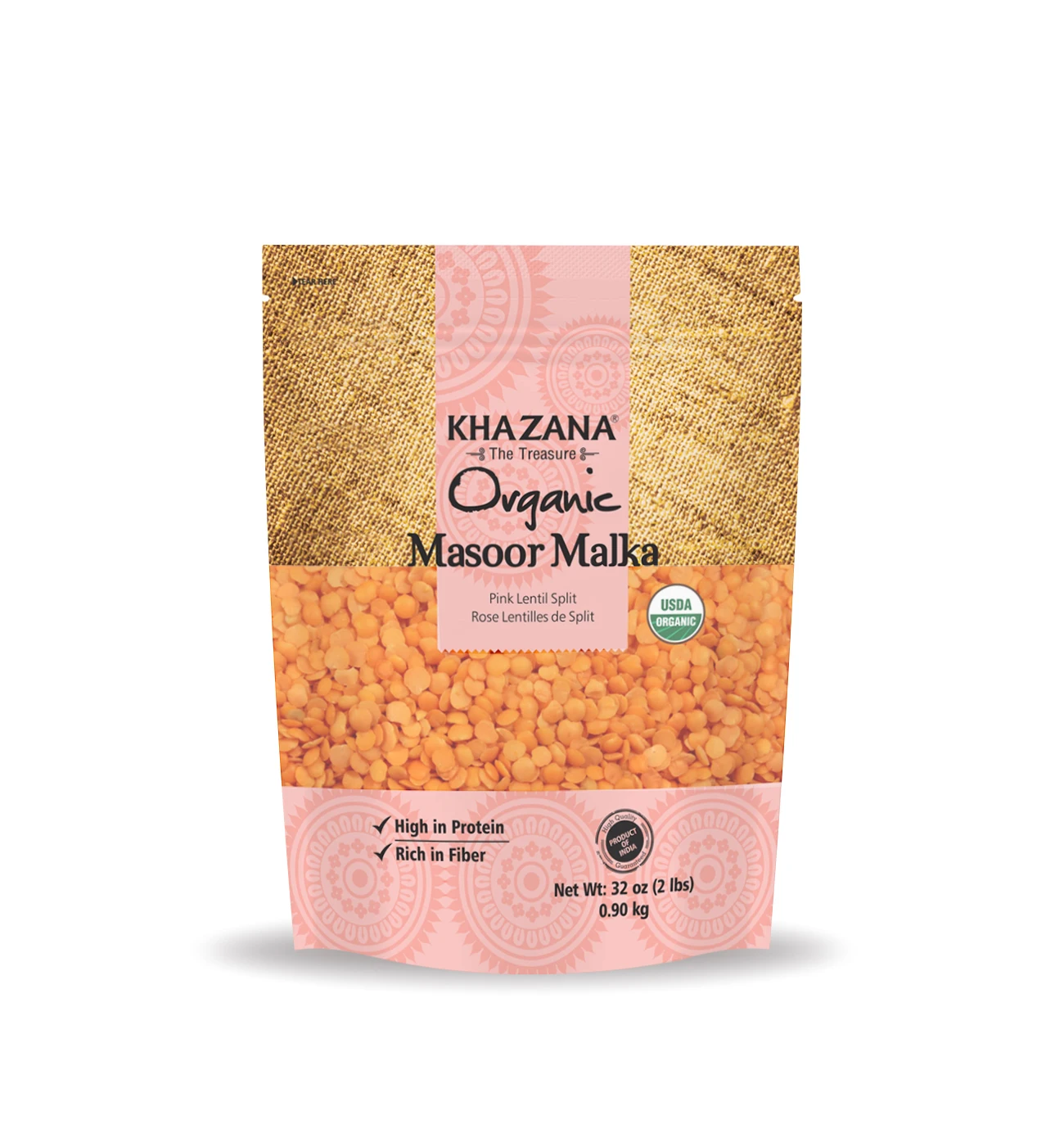 Khazana Organic Masoor Dal 2lb x 10 Premium Quality From Indian