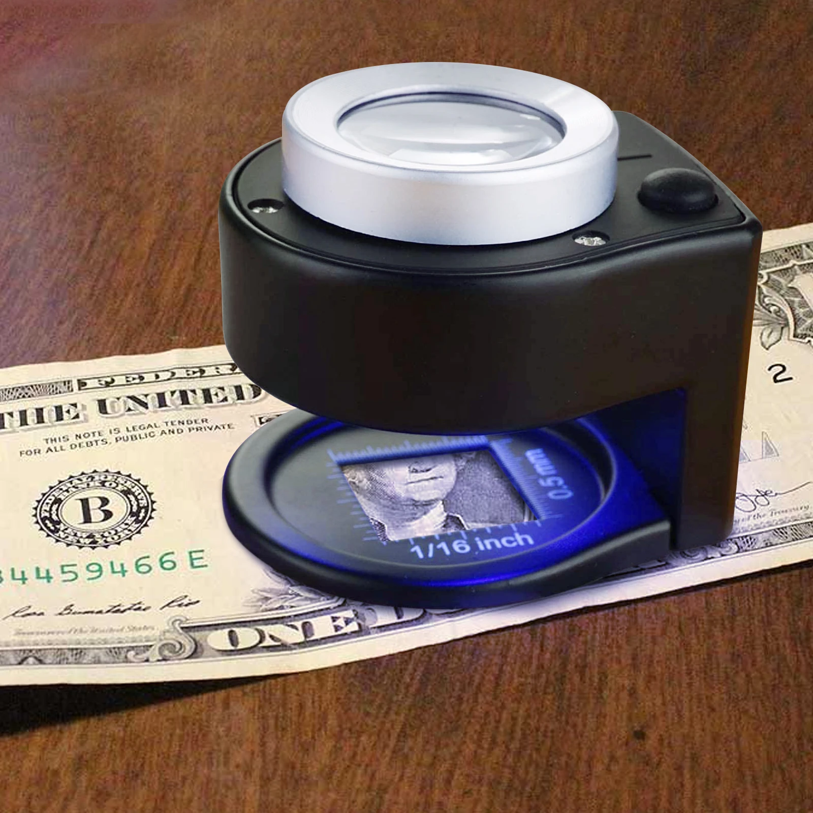 Лупа для ювелирных изделий с 30-кратным увеличением 6 светильников Настольная металлическая лупа перезаряжаемая (доступна упаковка OEM)