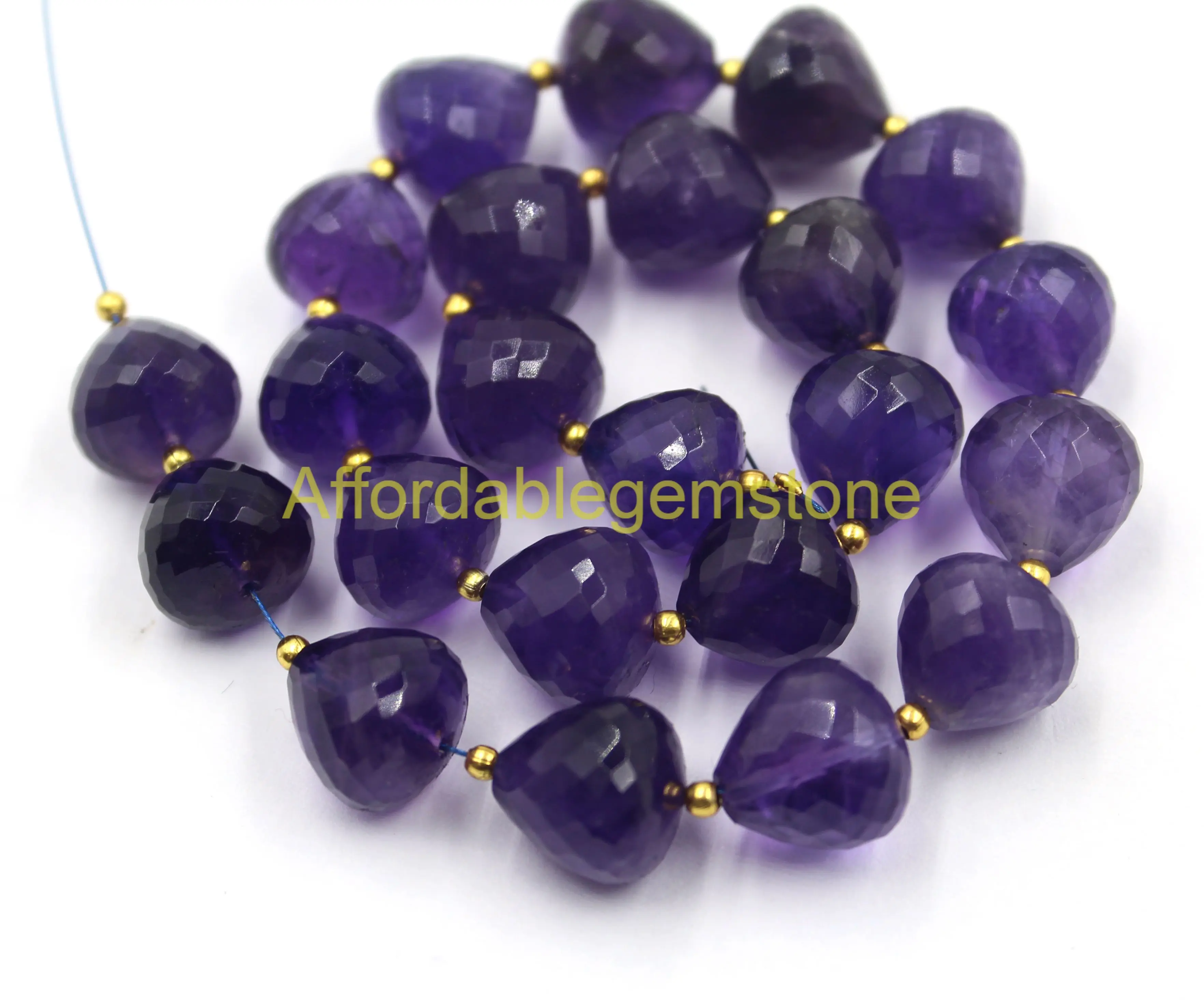 Натуральный аметистовый камень в форме капли, граненые Аметистовые бусины, Просверленный камень ручной работы для ювелирных изделий размером 8x10 мм