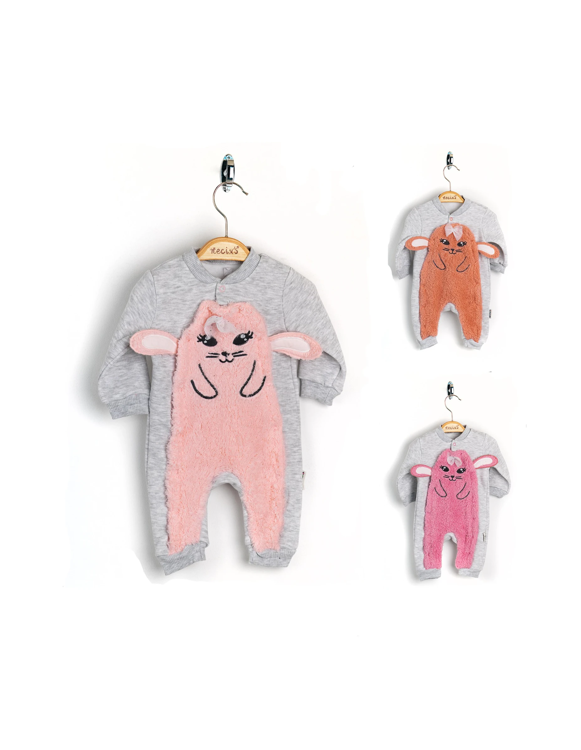 Горячая распродажа! Зимние комбинезоны для маленьких девочек с рисунком зайчика, детская одежда из мягкого хлопка от бренда Necix