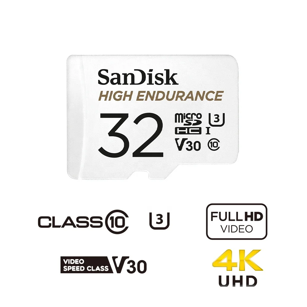 Двойной Флеш-накопитель SanDisk с высокой износостойкостью микро SD карты адаптером U3 V30 class10 памяти 32 Гб
