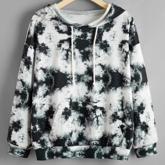  Толстовка женская с капюшоном Повседневный пуловер свободного покроя принтом бабочки Осень-зима