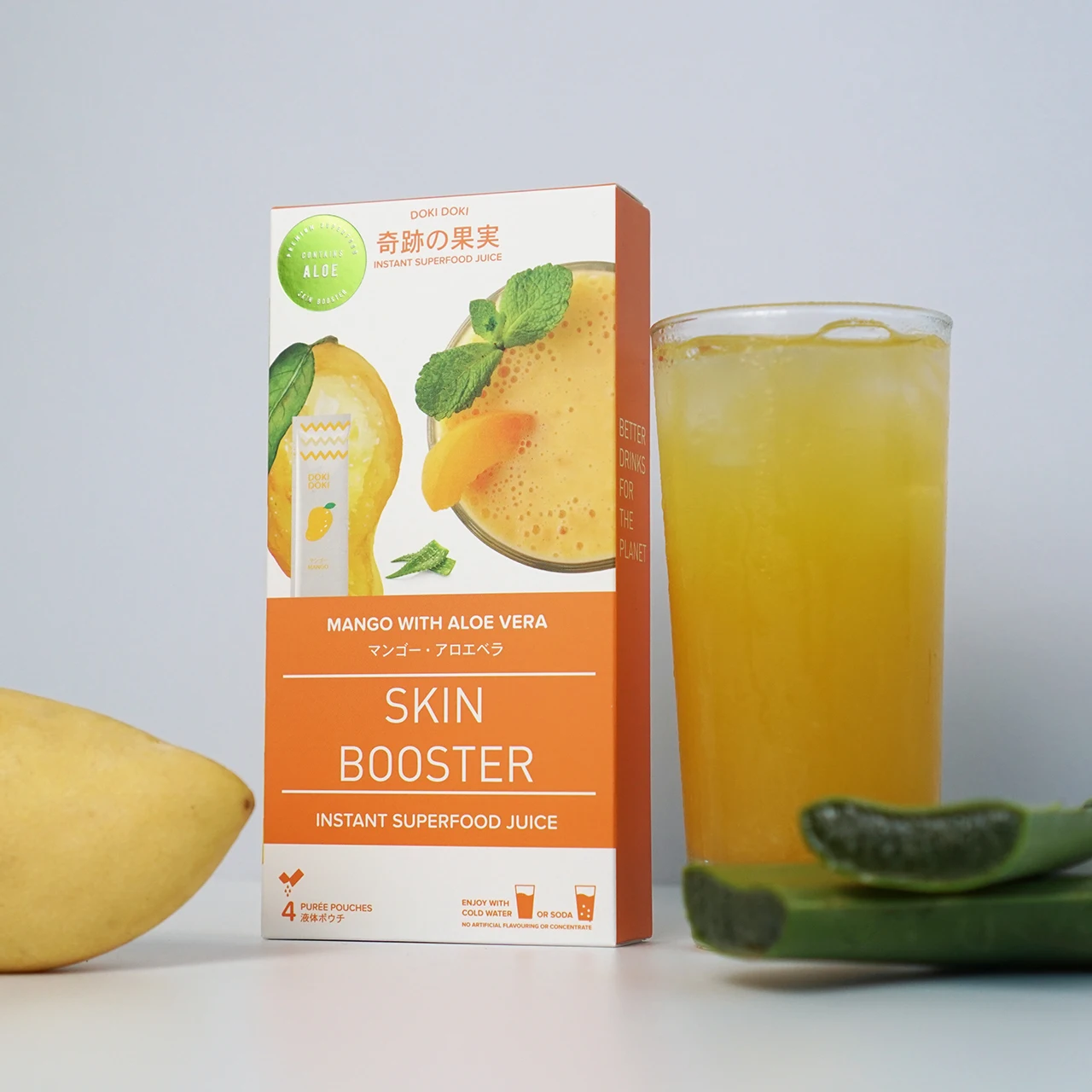 
Mango and Aloe Vera flavored Functional Beverage for improving skin health 