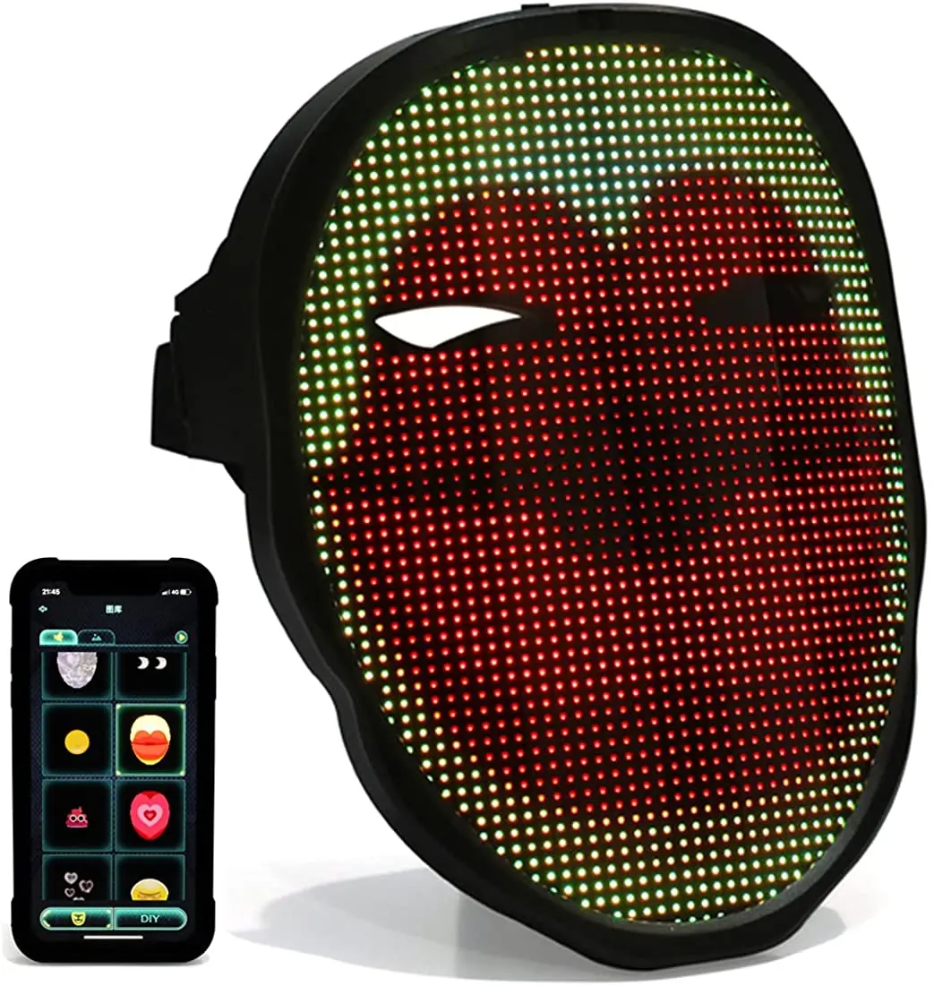  Светодиодная маска на все лицо Хэллоуин страшная для косплея и Хэллоуина