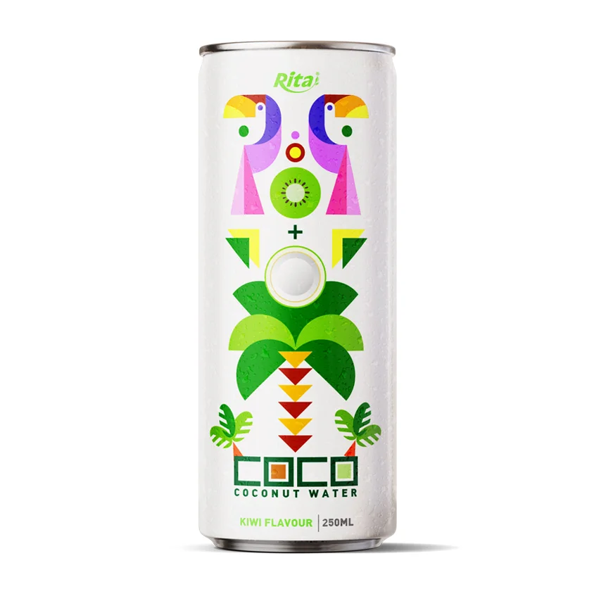 New Design 250ml Alu Can Natural Coconut Water with Passion Fruit Flavor Puree Made in Vietnam