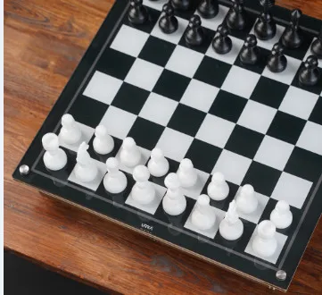 
Wooden magnetic felted chess game set, , wooden chess set board game interior storage chess pieces 