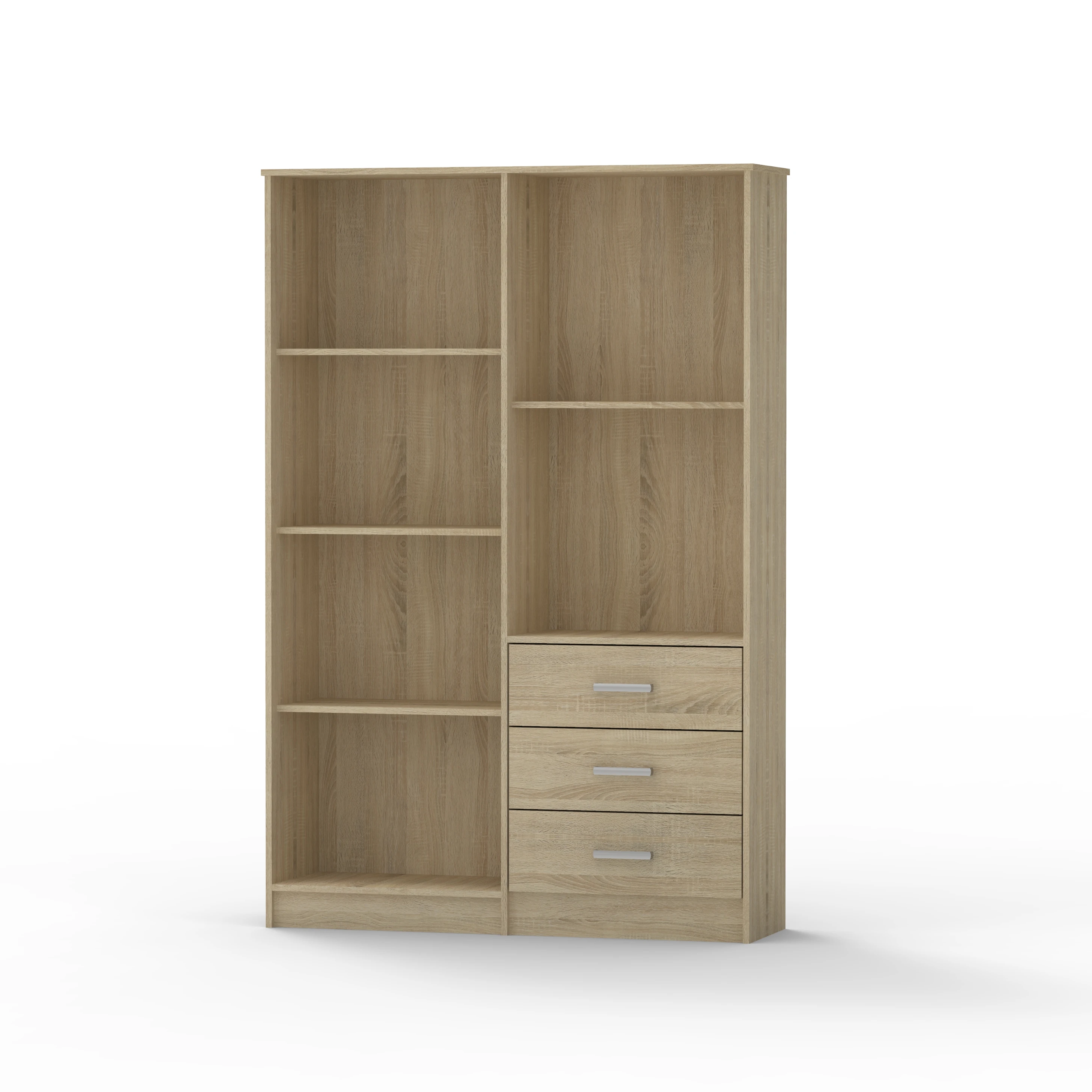 Hot Sale Modern Style 3-Drawer Wood Bookshelf Living Room Cabinets Bookcase Handmade in Malaysia