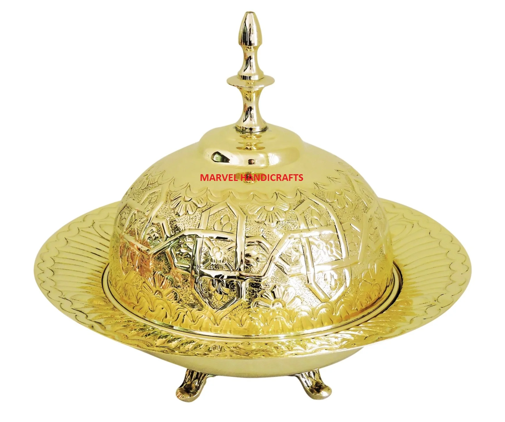 TOP BRASS DATE POT GOLD COLOR TRADITIONAL ARABIC KITCHENS HANDMADE EMBOSSED DESIGN DATE BOWL KITCHENWARE EID RAMADAN DECOR GIFT