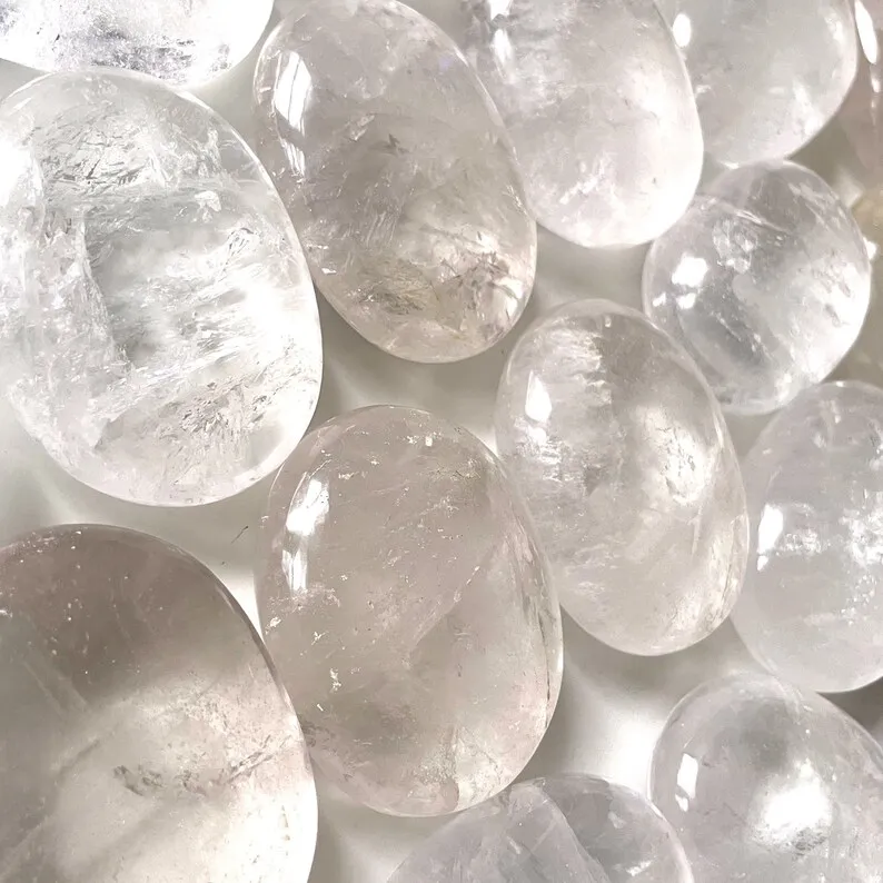 Clear Quartz Palm Stone crystals gemstone crystals healing stones spiritual wholesale bulk clear quartz pocket stones buy online