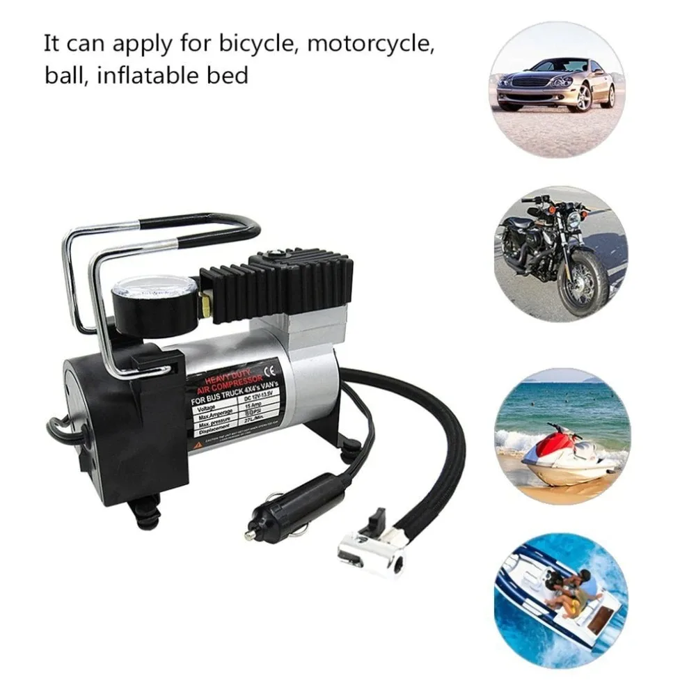 Universal 12V High-Power Car Double-Cylinder Inflator Pump Air Compressor Inflator Portable 150psi Car Tire Pump