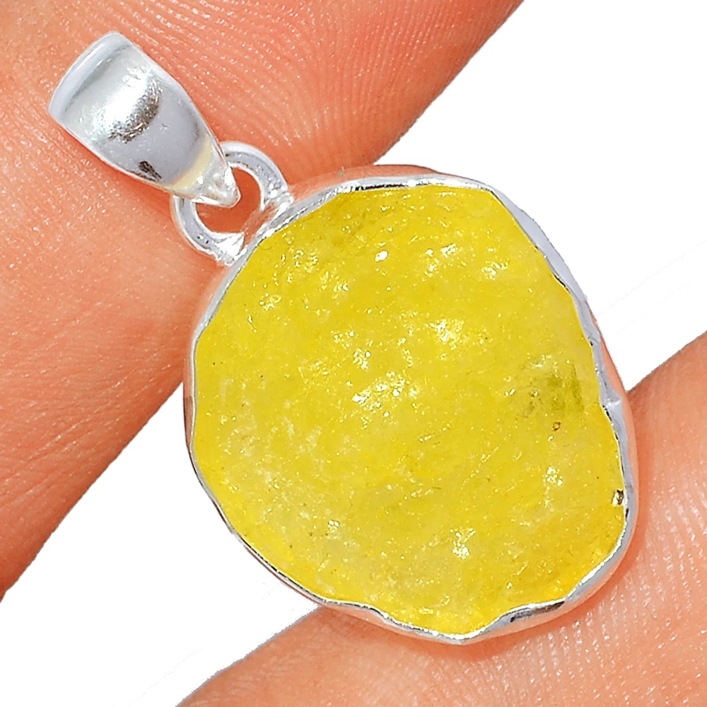 Подвеска из натурального неразогретого редкого бруцитного кристалла минералов необработанного драгоценного камня серебро 925 пробы желтые необработанные ювелирные изделия
