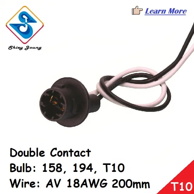 Double Contact Lamp Socket 2 Pin Auto Connector T10 158 194 Bulb Lamp Holder