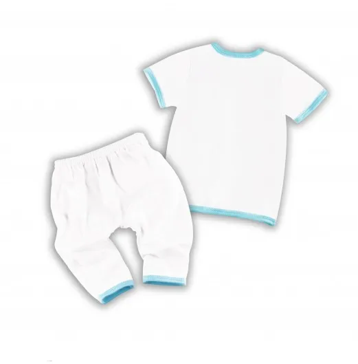 * Комплект * FIFFY Детский костюм, синий костюм с коротким рукавом + длинные брюки, Детский костюм, детская одежда