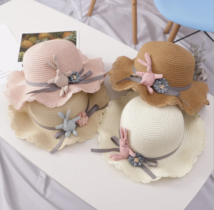 Популярная детская соломенная тканая модная уличная декоративная шляпа