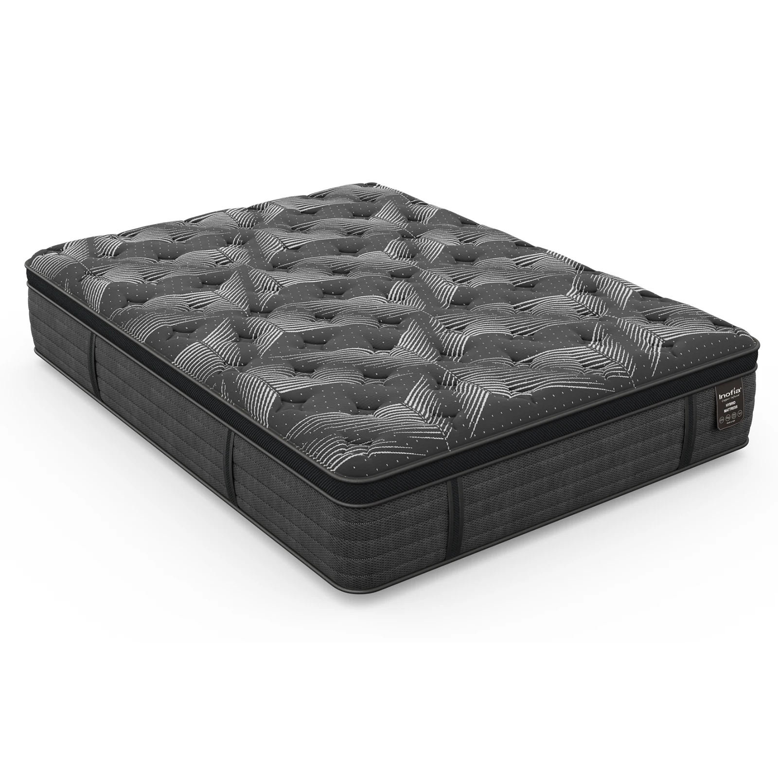 35cm Plush Organic Wool Latex Mini Pocket Spring Foam Encasement Hybrid Mattress