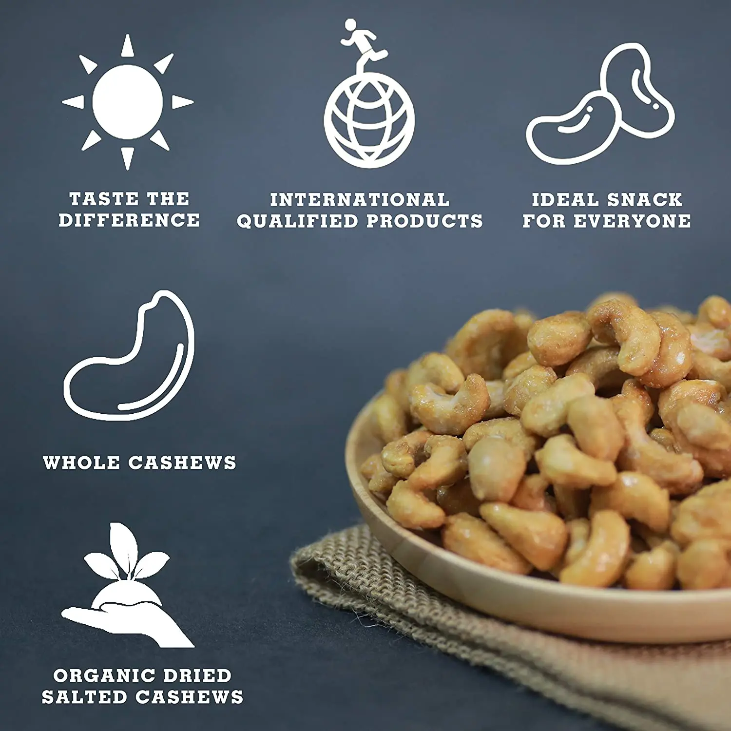 Морская соль карамельный 200 г Вьетнам жареный кешью здоровая закуска без холестерина