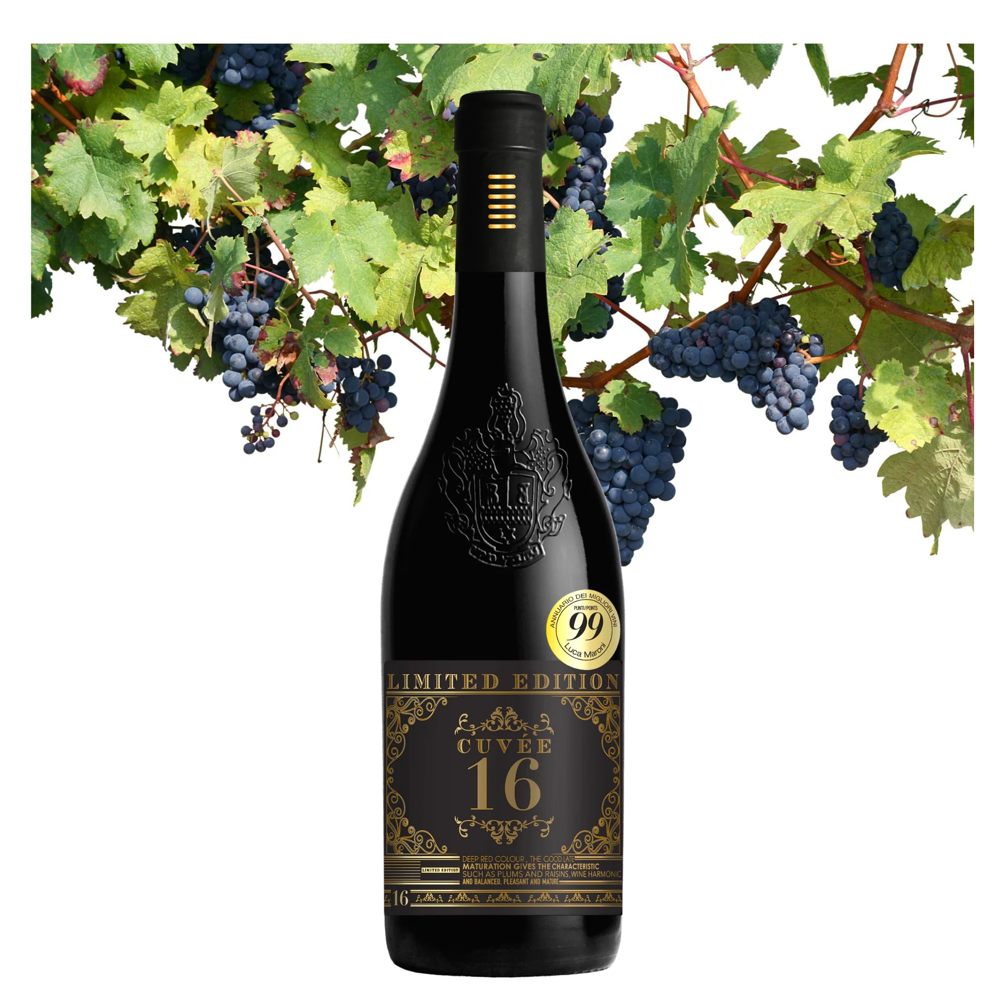 Italian Red Wine - Cuvee 16 Limited Edition - 99 points award - Red wine bottles brand for sale - Dropship wine