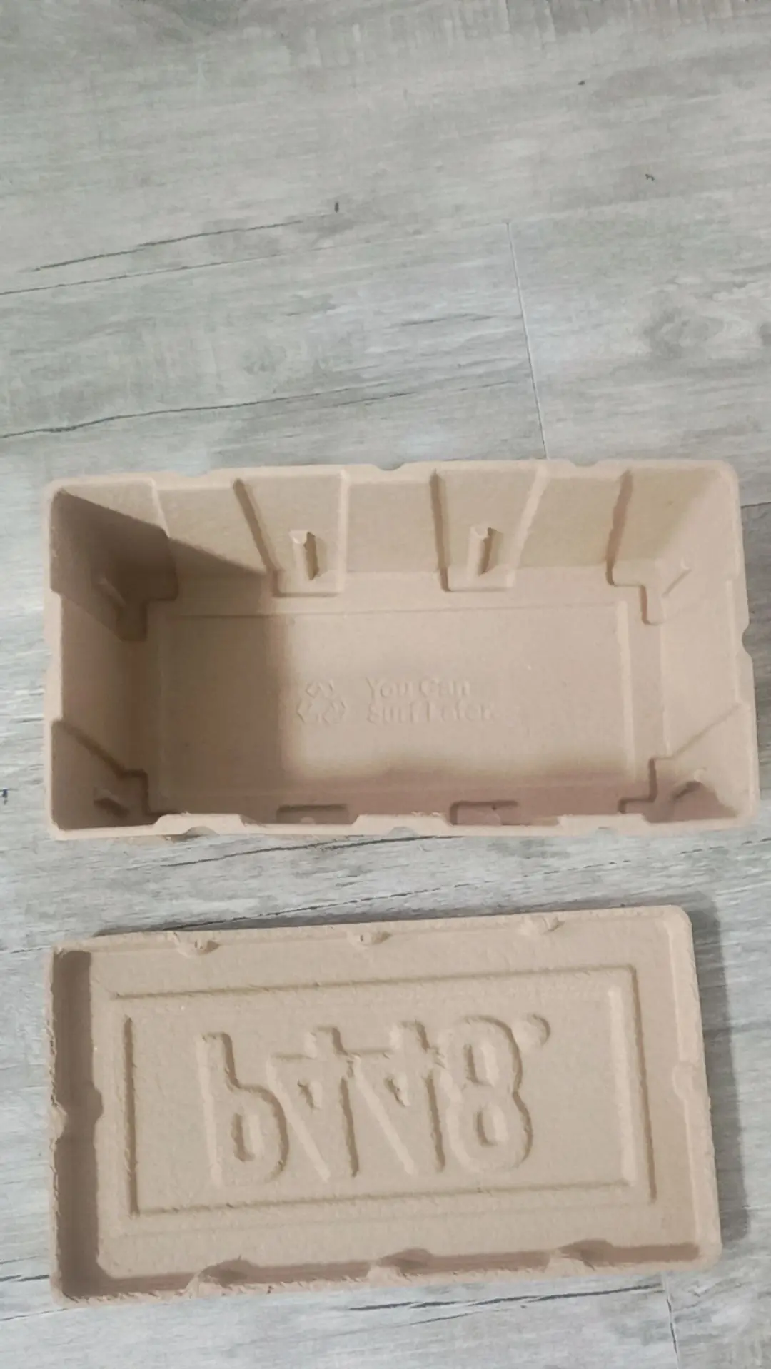 Molded Pulp Paper Shoe box Custom shape and size with logo Factory provided