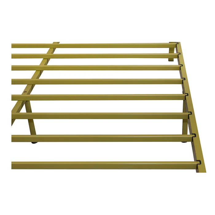 Low Price Matt Brown Metal Platform Bed Base Modern Double Bed Suitable Children Adults Students College Bed Frame Queen Size