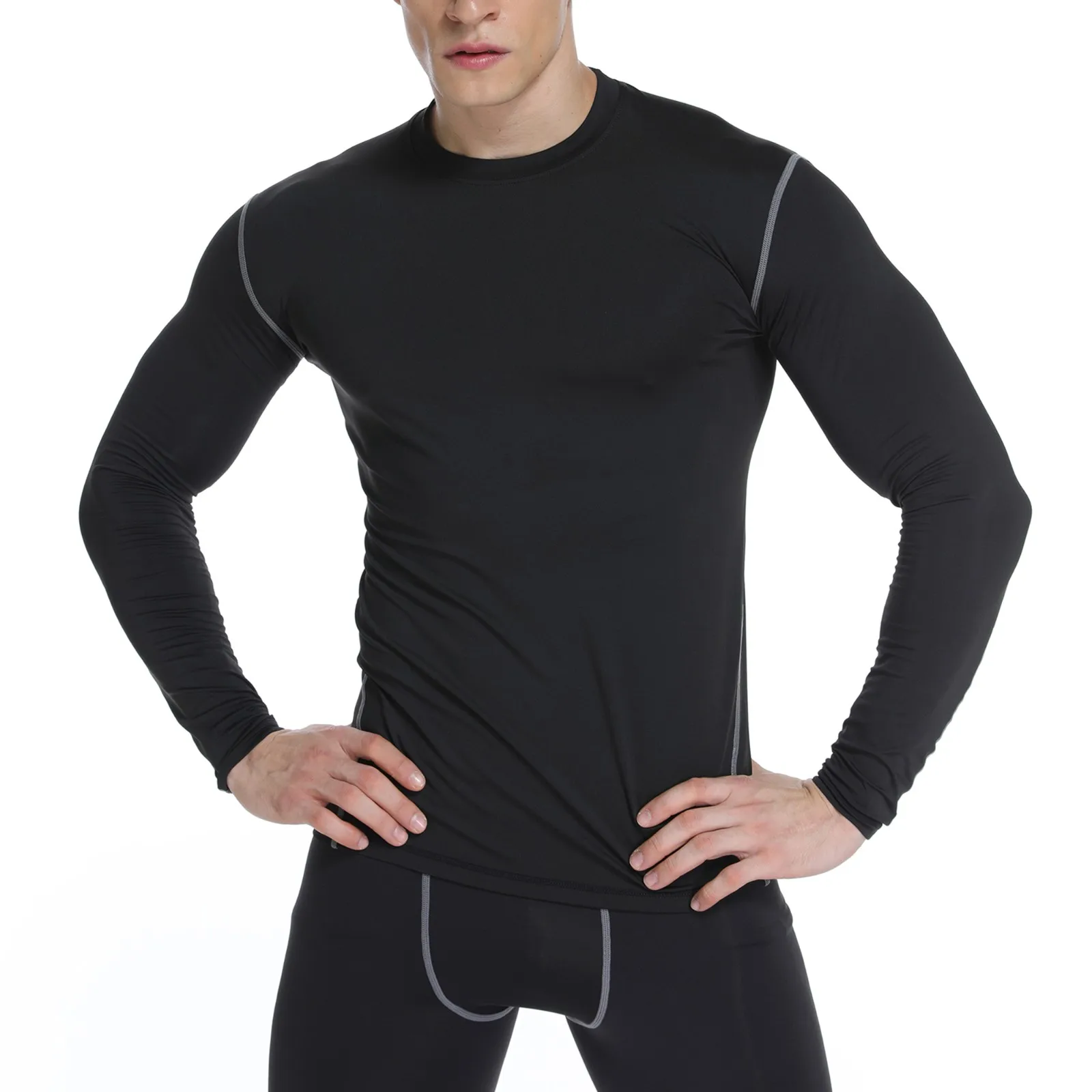 Men Compression Shirt Underwear Baselayer Long Sleeve Bodybuilding Tops new style mens running shirts workout thermal t shirts