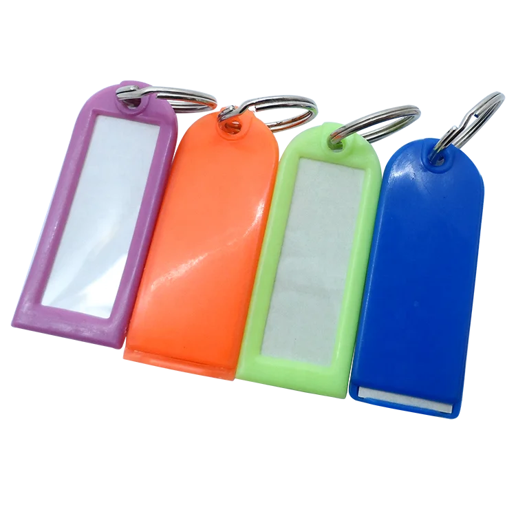 Plastic Name Tag key holder, Identification Key tag - paper insert key tag holder