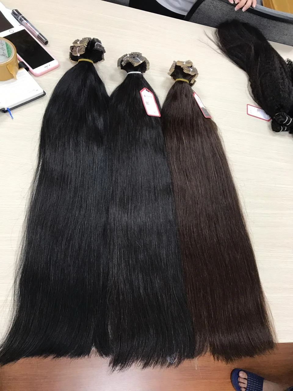 Необработанные прямые человеческие волосы с двойным рисунком