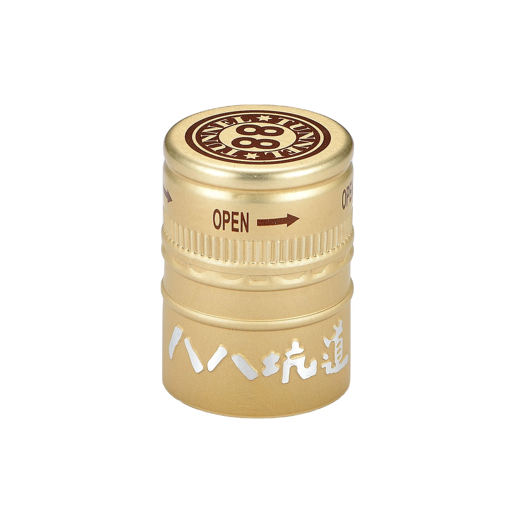 Custom 31.5x44mm pilfer proof aluminum screw caps