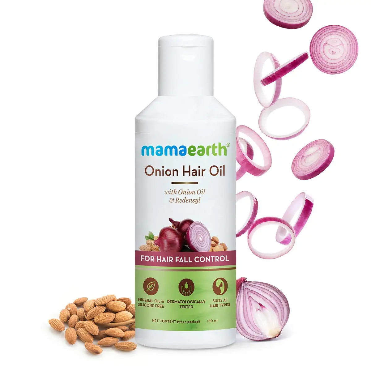 
Mamaearth Onion Hair Oil for hair growth with Onion & Redensyl for Hair Fall Control - 150ml 