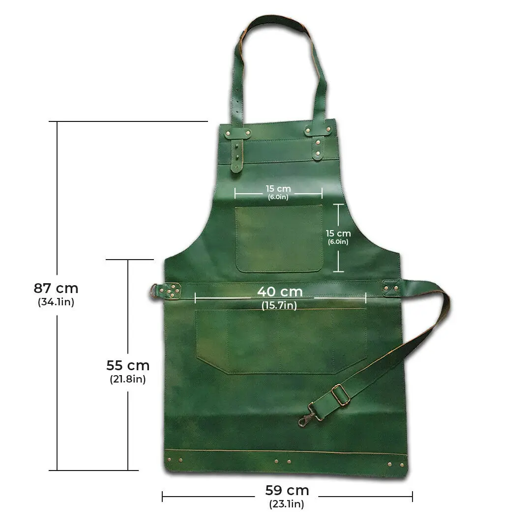 Luxury Genuine Leather Apron Work BBQ Kitchen Carpenter Men Women Leather Apron cow belly fine leather butcher Apron