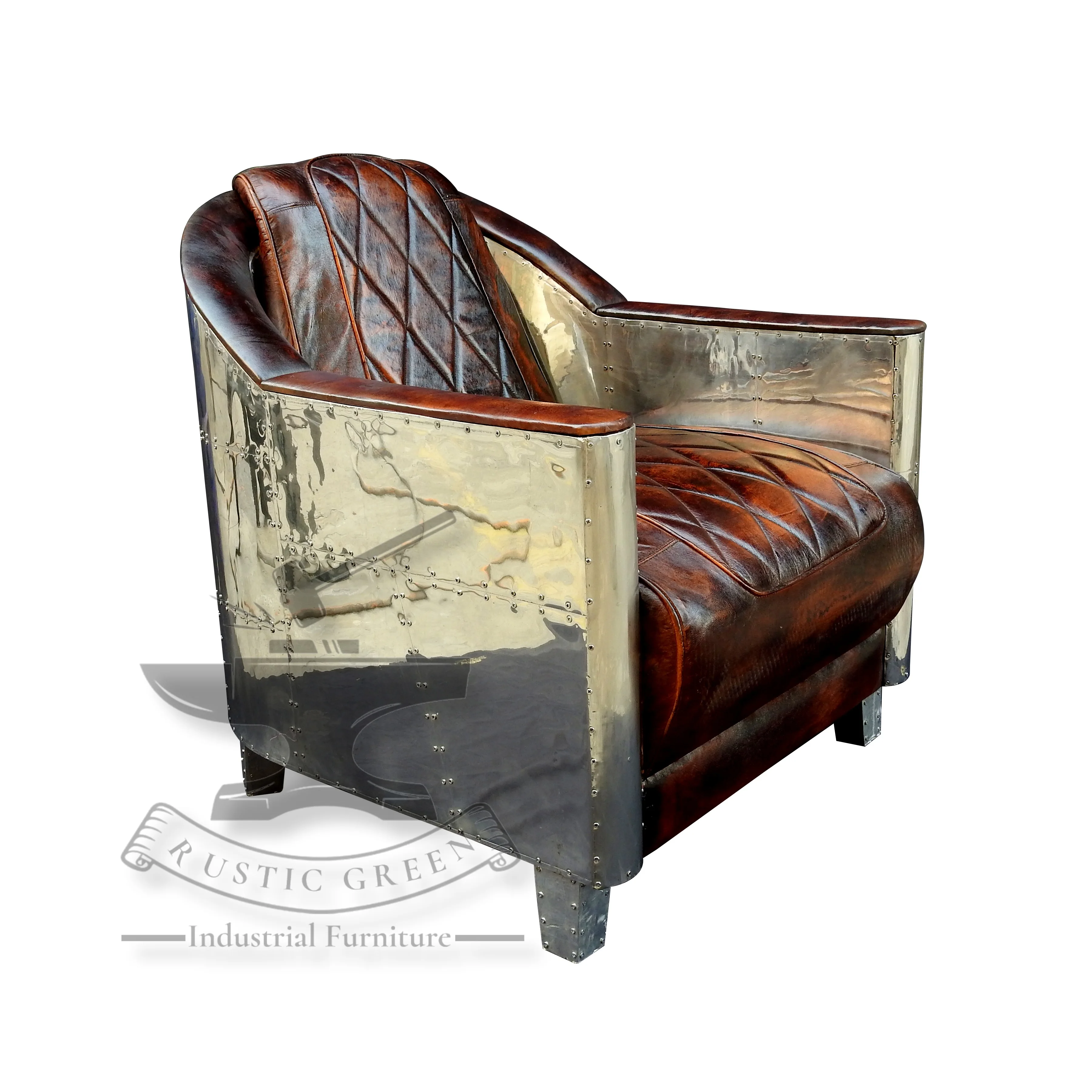 Aviator Leather Single Seater Sofa