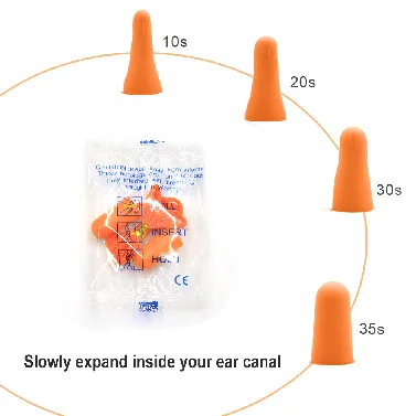 USA Based, In stock Soft Bullet Noise Reduction Ear Plug PU Foam Ear Plugs NRR 31dB SNR 38dB Cancelling Sound Blocking CE EN352-2 Hearing Protection