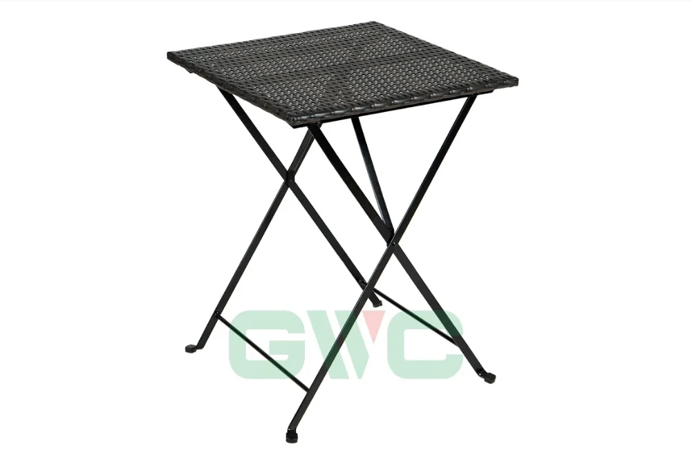 BeNK Small 3 Pieces Wicker Table and Chair Set for Outdoor Bacolny/ Wicker Rattan Coffee Table and Chair Bistro Set