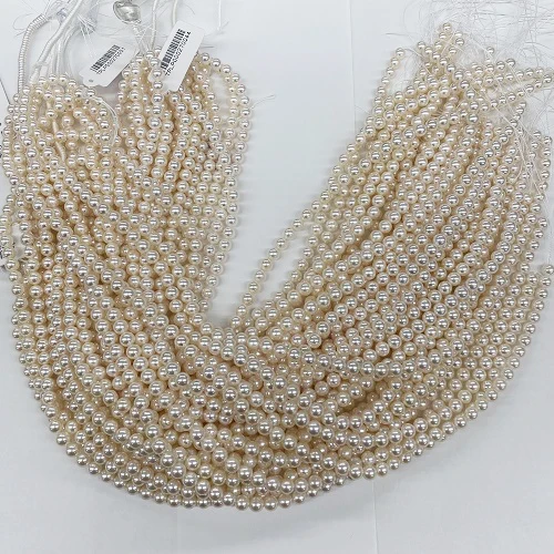Japan CLASSIC Silver 925 Clasp Good Luster Natural Seawater Pearl Beaded Necklace Jewelry