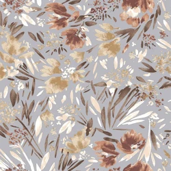 Rose Cloud with Banana Floral Abstract Pattern Printed on Rayon Crepon Fabric for Wholesale  - Style P-2585-636