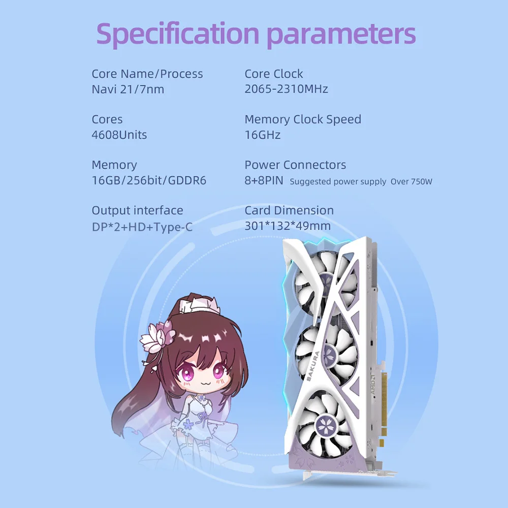 Yeston RX6800XT-16G D6 YA с 16G/256bit/GDDR6 памяти двойной свет GPU DP + HD Type-C выходными портами компьютерных игр видеокарта