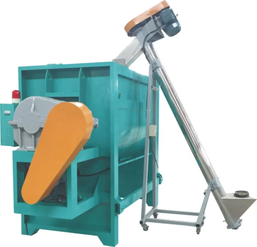 Plastic Sheet Crushing Material Semi-automatic Stainless Steel Horizontal Screw Mixer