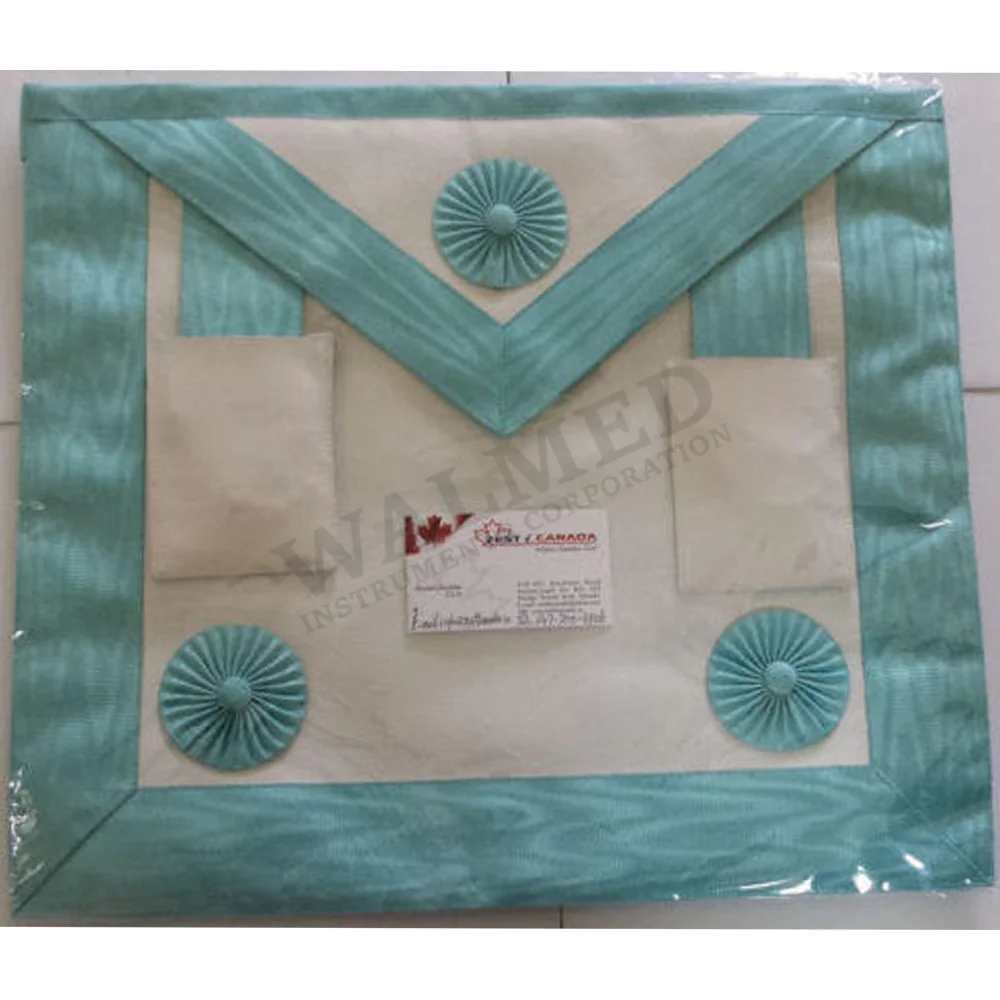 
English Master Mason Apron With Embroidery Logo / Regalia Deluxe Masonic Past Grand Lodge Master Full Embroidery Apron 