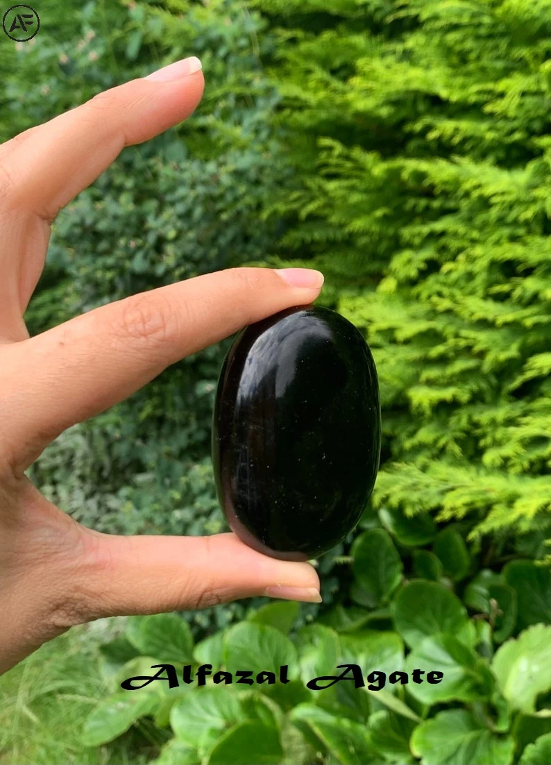 Wholesale Black Obsidian Palm Stone Black Obsidian Palm Stone Black Obsidian  Crystal Palm Stone For Gifts Alfazal Agate